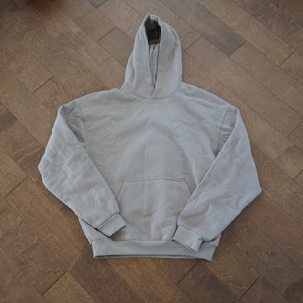 Comfrt Good Days Ahead Long Sleeve Pullover Hooded Sweater Gray/Beige Mens SZ XL